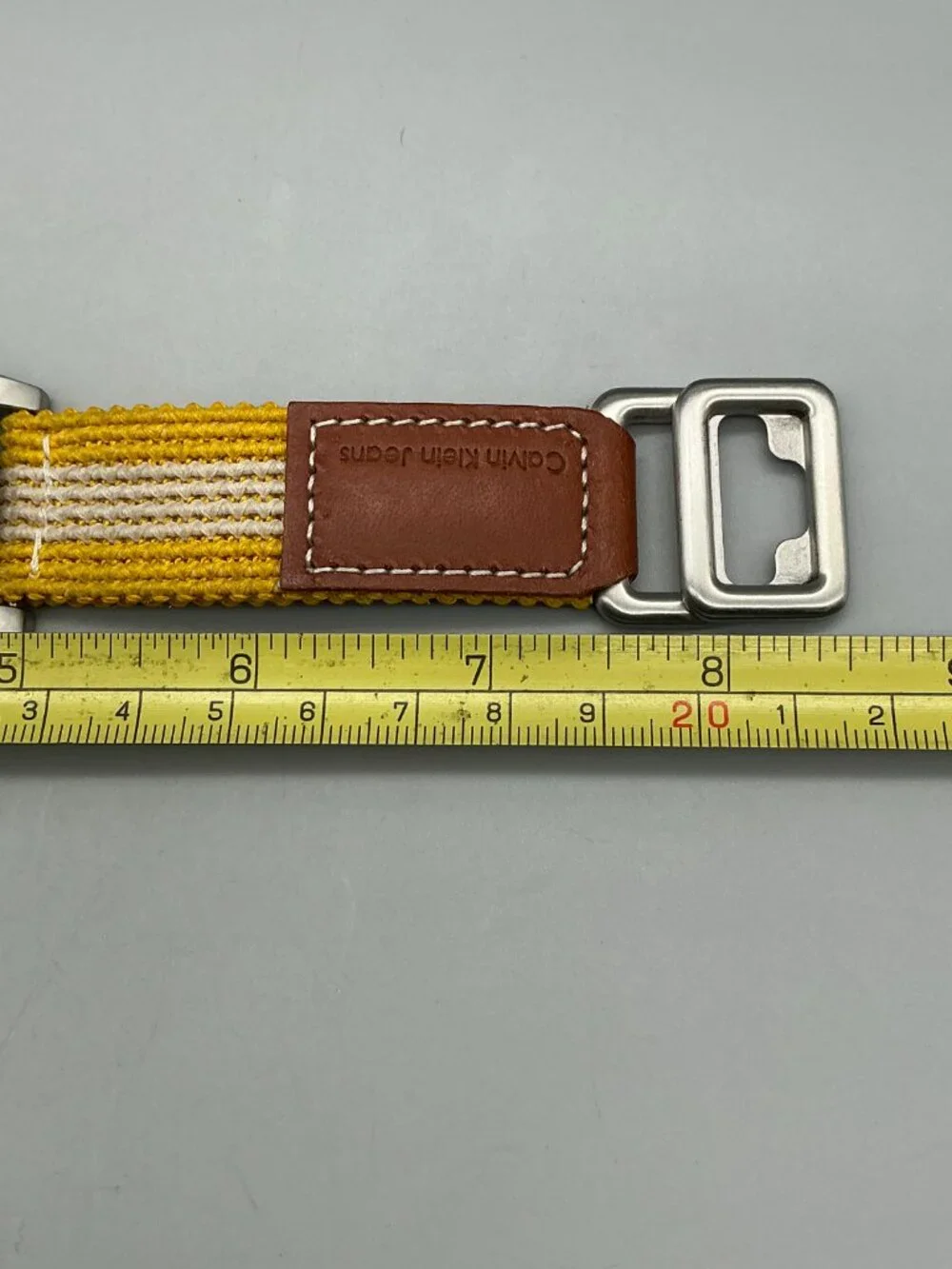 Calvin Klein Jeans Commerce Root Mens Watch Silver Tone Yellow New Battery
